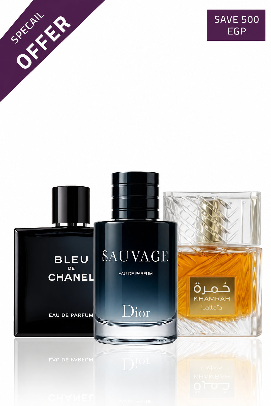 Sauvage + Khamrah +Bleu de chanel